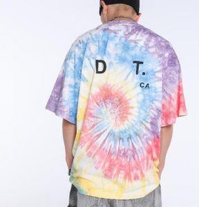 Été Tie-dye Hommes Plus T-shirts avec Lettres Mode Respirant Tee Hauts Hip Hop Hommes Femme Streetwear Multi Styles