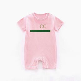 Zomer peuter baby baby jongen ontwerpers kleding Pasgeboren Rompertjes Katoenen Pyjama met korte mouwen 0-18 Maanden kinderen meisje Jumpsuits