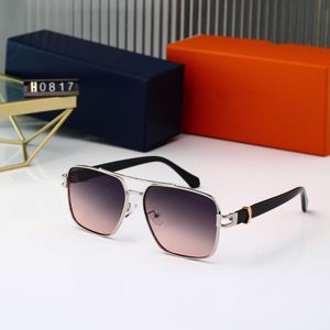 Top d'été grandes lunettes de soleil rondes surdimensionnées pour femmes et hommes, à la mode, monture carrée en or, flambant neuves avec étiquettes Sunglass0817