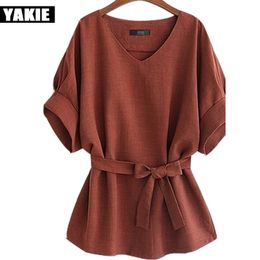 Verano Tops Kimono Vintage de talla grande 4XL5Xl Blusas de Mujer manga murciélago Casual señoras Camisa de gasa suelta Blusas Camisa Mujer 210519