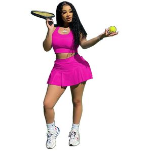 Sumains d'été Femme Jupe de tennis Jupe Baseball Sets Yoga Sport Shorts 2 Pieces tenues de robe Jogger de gymnase Desinger Clothes Plus taille