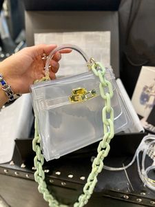 Été transparent gelée sac créateur de mode femmes sac fourre-tout transparent chaîne acrylique populaire sacs à bandoulière beau sac à main