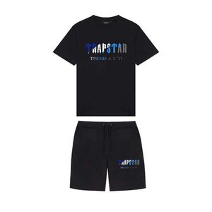 Zomer Trapstar Gedrukt katoenen t -shirt Set Streetwear Trackuit Men 'Sportwear Traptar T -shirt en korte down1996