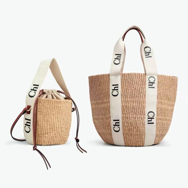 Voyage d'été Woody Basket Raphia Straw Beach Bag Womens mens best-seller Designer Purses portefeuilles embrayage seau fourre-tout sac à main luxe Crossbody épaule sacs classiques