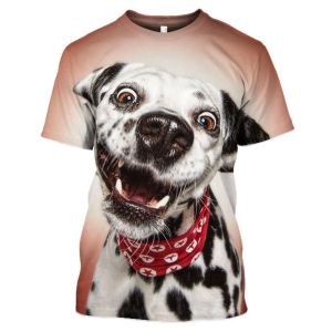Tendencia de verano Animal Dog 3d HD Camiseta impresa Fun Top Top Men's Casual Clothing Hip Hop Camisa de manga corta de la tripulación de alta calidad 6XL