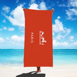 Serviette de plage carrée absorbante en microfibre, marque tendance d'été, lettre Loog, serviette de bain imperméable à séchage rapide, vente en gros