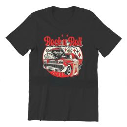 Camiseta de verano Venta vintage para hombres Harajuku T Shirt for Men Rockabilly Party 50s Sock Hop Dance Pin Up Rock and Roll Memphis