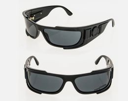 Zomer unisex Designer Zonnebril Zwart smalle wrap rechthoekige vorm 4446 zonnebril voor man en vrouw