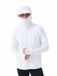 Été UPF 50 + UV Sun Protecti manteaux de peau hommes vêtements de sport ultra-légers vêtements à capuche hommes coupe-vent vestes décontractée Q6PF #