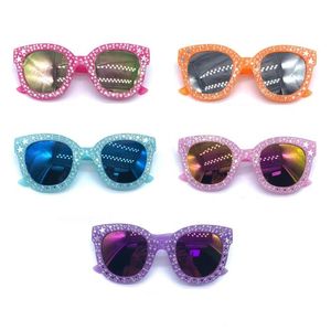 Summer UV Protection Sunglasses Film colored Film Cute Boys Filles Ornement Ornement Kids Foth-Jeweled Sunglasses