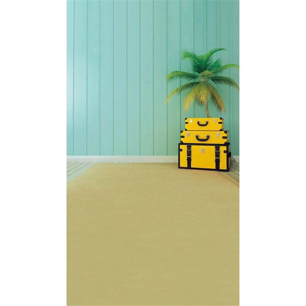 Été vacances plage thème palmier photographie toile de fond jaune voyage cas enfants enfants intérieur vinyle Photo Studio arrière-plans