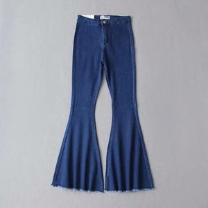 Zomer vintage hoge taille jeans vrouw lange broek cowboy vrouwelijke losse straatwear flare broek 210510