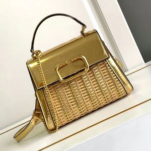 Summer Vsling Woven Designer Handbag Bag Gold Bols