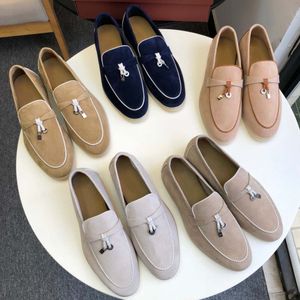 Mocasines de verano para caminar Loro Piano Zapatos casuales Zapatos de vestir de cuero LOFO para hombre Mocasines confort Zapatos de moda perezosos sin cordones informales de fondo plano