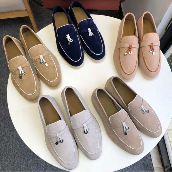 Summer Walk Loafers loro piano zapatos casuales de cuero zapatos de vestido para hombre lofo mocasins comodidad de fondo de moda