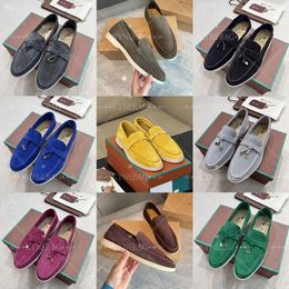 Zomerwandeling Loafers Loro Piano Mens vrouw jurk plat lage top suede lederen mocassins comfort loafer casual schoenen sneakers sturen schoenen en stofzak t0bx#