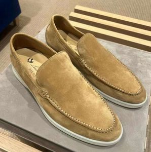Summer Walk Mens Moccasins Chaussures décontractées Loroo Fashion Vintage Sandale Luxury Designer Loafer Tennis Brown Leather Piana Robe plate Flat Travel Run Run Sneakers