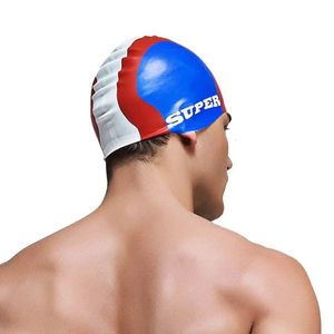 Summer Water Man Bassage de natation Silicone garçons bleu Cap de bain mâle adulte professionnel imperméable Vente d'oreille 240426