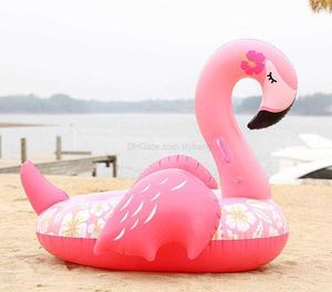 Zomer watersport opblaasbare flamingo vlot matras zwembad drijvende pvc stoel ring buizen opblaasbare water dier boot speelgoed strandstoel