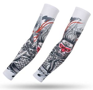 Zomer waterdichte tijdelijke tattoo volledige arm grote schedel oude school tattoo hand cover nep tatoeages voor mannen vrouwen koelen ademend hand beschermende arm warmer