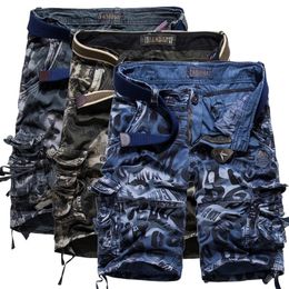 Summer Wear Military Tactical Ejército pantalones cortos retro de camuflaje Wrinkle Flow Multi Pocket Algody Shorts sueltos 240412
