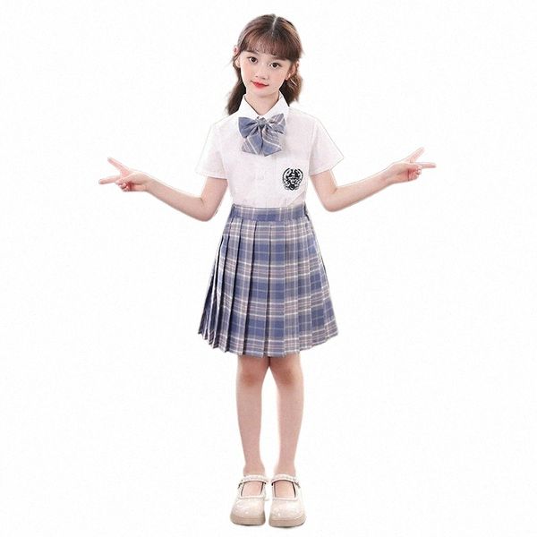 Summer White School Girl Uniforme coréen Preppy Style jupe plissée Jk Set jupes scolaires pour adolescentes court écolière Costume w9WF #