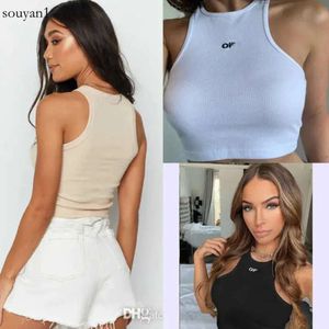 Zomer Witte Vrouwen Tops Tees Crop Top Borduren Sexy Schouder Zwarte Tank Top Casual Mouwloze Backless Camis Shirts Designer Solid