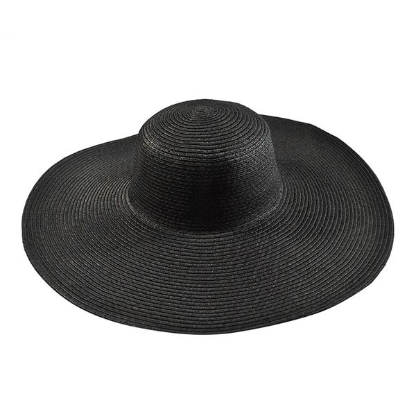 2017 été large bord chapeaux pour femmes décontracté solide rayé plage paille soleil chapeau large bord visière casquette femme