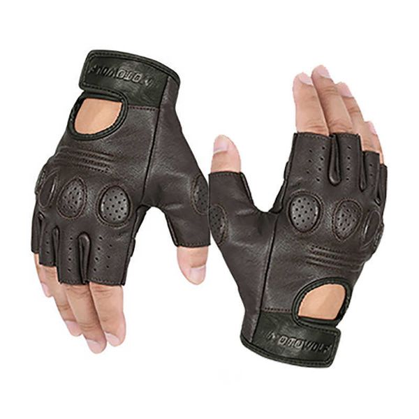 Guantes de cuero de piel de oveja para motocicleta de verano/invierno para hombre y mujer, Guantes para Motocross con dedos completos para montar en Moto, M-XXL H1022