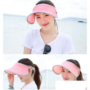 Summer Femme Sun Chapeaux Haute Qualité Vide Top Hat Anti-UV Sunbonnets Dames Filles Sports De Plein Air Casquette Réglable Belle Visières Navire Drop D Dhfwk