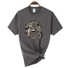 Zomer Women Aziatische maat T-shirt Drive De klassieke motorfiets Vintage Motorbike print Casual tops Hip Hop Boy Ride Tees