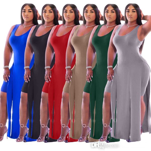 Femmes d'été robes décontractées concepteur femmes sexy sans manches gland gilet shorts deux pièces ensemble tenues dames grande taille vêtements