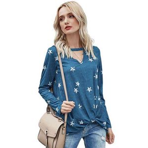 Summer Women Ropa de camuflaje de camuflaje Camiseta de manga larga Toma de cuello en V suelto de talla grande Tops Camiseta casual Femme 210608