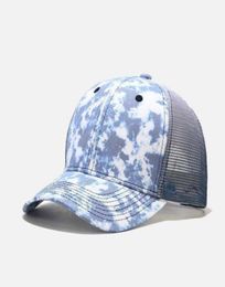 Summer Women Criss Cross Cross Ponytail Hat Bun Baseball Baseball Color Vintage Washed Mesh Camioner Caps sombreros 2105312675885