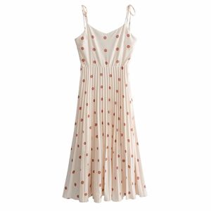 Zomer vrouwen jurk zoete chic polka dot strand jurk sundress sexy schattige meisjes riem lange jurk casual streetwear outfit vestidos 210520