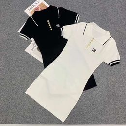zomer damesjurken designerjurk mode casual getailleerde polo Jurken slanke t-shirtrok met korte mouwen