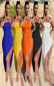 Summer Femmes Robes Fashion Couleur solide Femmes Sexy Onepiece Slim Robe Bra Loose Irregular Long Jirt Club Club 96099361518