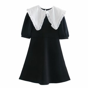 Été femmes tricot doux robe à manches courtes élasticité Patchwork Mini a-ligne es femme rue vestidos 210513