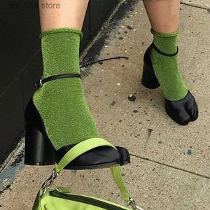 Summer Femmes Mary Real Leather Pig Jane Robe High Heels Round Talon Chaussures Ballets Sangle Pompes Ninja Sandales T230828 158