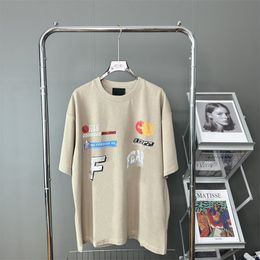 Summer Femmes Men T-shirt Casual Vintage Racing Elements Tshirt Daily Black Khaki Lettre imprime