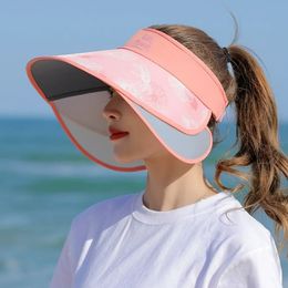 Summer Femmes Outdoor UV Protection Visors Farmout Agrandir RUND BIME TOP HAT COREAN Fleur coréenne Big Bucket Hats Sun Beach240409