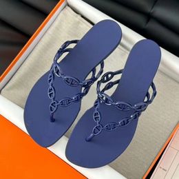 Zomer vrouwen knijpen teen rubberen slippers runway klassiek merkontwerper flat met buiten wandelende vakantie strand snoepkleuren flip flops vrouwelijke ontwerper slippers slippers