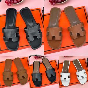 Designer Sandalen Luxe dames oranje slippers zomer vrije tijd mode heren echt lederen vakantie strand slippers 35-42