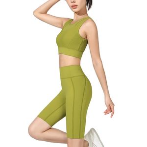 Zomer Dames Trainingspak Naadloze Yoga Set Sportkleding Vrouw Gym Fitness Mouwloze Crop Top Kleding Hoge Taille Broek Shorts 240112