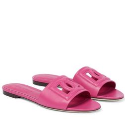 Zomer dames sandaal slipper flats in elkaar grijpen lederen glijbanen millennials echt lederen glijbanen buiten strand slip op flip flop schoenen gemaakt in iTalyeu35-42