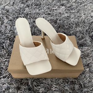 Zomer vrouwen sandaal vierkante teen schoen dames hak muilezels sexy dunne hoge hakken sandalen slippers vrouwelijke mode vrouw schoenen 9cm