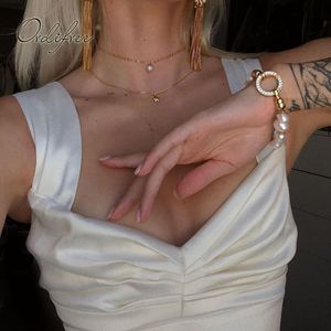 Zomer vrouwen satijnen tank spaghetti riem camisole zijde sexy wit camis crop top 210415