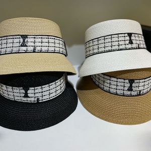 Plaid Ribbon Women Classical Basin Caps Letter Geometrie Design emmer hoeden Lady Small Face Sun Hats