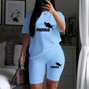 Été femmes manches courtes col rond t-shirt hauts + short crayon costumes deux pièces ensemble survêtements tenue graphique t-shirts Ropa De Mujer 220509