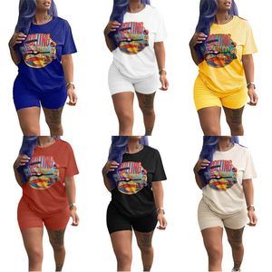 Été femmes Shorts survêtement à manches courtes t-shirts hauts + Shorts 2 pièces ensemble mode t-shirt pantalons courts tenues Jogger Sport costume vêtements